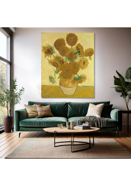 Van Gogh Kanvas Tablo Dijital Baskı Kanvas Duvar Tablosu Vazodaki Ay Çiçekleri Empresyonizm Tablo
