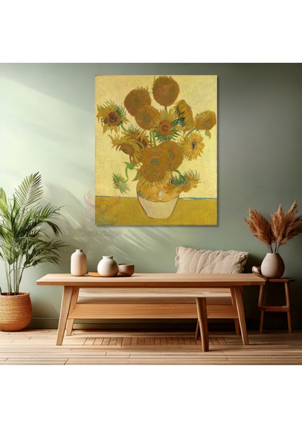 Van Gogh Kanvas Tablo Dijital Baskı Kanvas Duvar Tablosu Vazodaki Ay Çiçekleri Empresyonizm Tablo