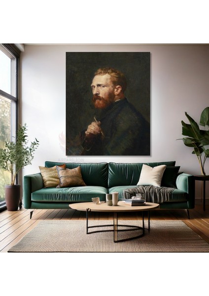 Van Gogh Kanvas Tablo Dijital Baskı Kanvas Duvar Tablosu Yan Açı Portre Empresyonizm Tablo
