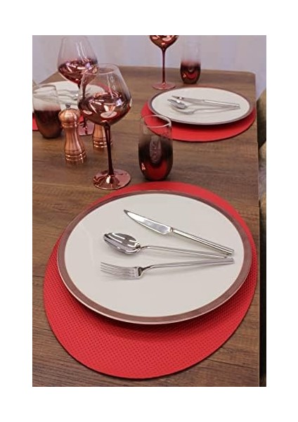Oval Lazer Kesim Suni Deri Amerikan Servis 2 Adet 35X45 cm