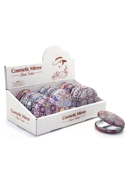 Büro Ev Ofis Personel Hediyesi İçin Taşlı Kalın Yuvarlak El Aynası