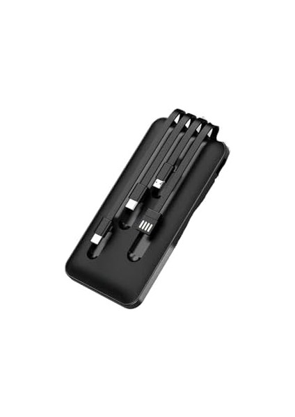 10000 Mah Dijital Göstergeli Powerbank 4 Girişli Type C Lightning Micro USB 1 To 7 Gerçek 10000 Taşınabilir Şarj