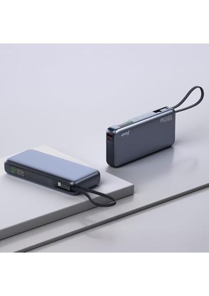 20000MAH 130W LED Ekranlı Usb-A + Type-C Kablolu Powerbank Taşınabilir Hızlı Şarj Cihazı