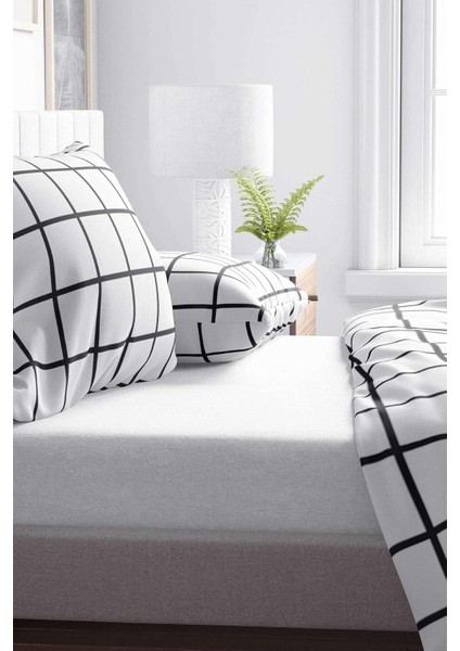 Beyaz Pamuklu Tek Kişilik Lastikli Çarşaf 100 x 200