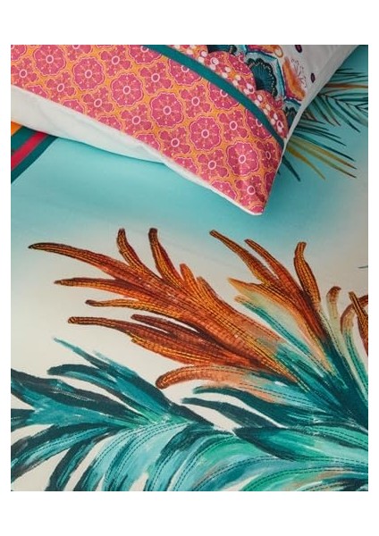 Home Palmy Patchwork Tek Kişilik Nevresim Seti Turuncu - Bej
