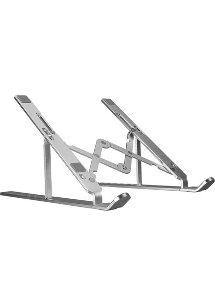 As-70 7 Kademeli Alüminyum Taşınabilir Laptop Notebook Tablet Standı Katlanabilir Portatif Macbook Metal Stant 10 Inç-16 Inç Uyumlu