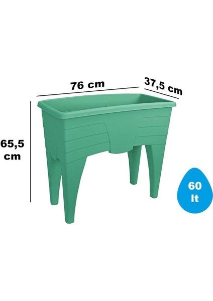 SO-AB02 Dekoratif Ayaklı Bahçe Yetiştirme Saksı 60 Litre No 2