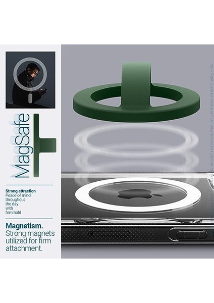 Spigen iPhone Için Magsafe Özellikli Silikon Telefon Tutucu Nano Pop Avo Green - AFA07062