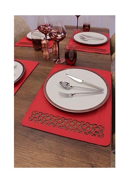 Egzotik Lazer Kesim Suni Deri Amerikan Servis 2 Adet 35X45 cm