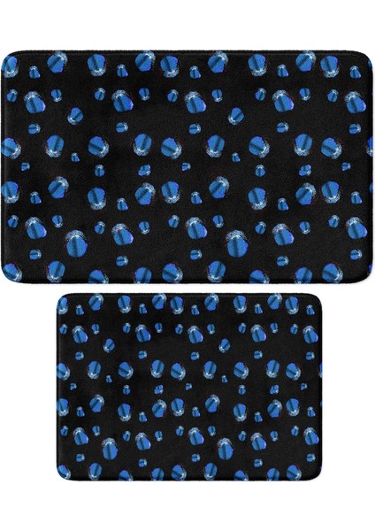 Mikrofiber Banyo Paspası, Kaymaz Taban, Makinede Yıkanabilir, Çok Amaçlı Halı (447_BPSM, 2'li Takım)