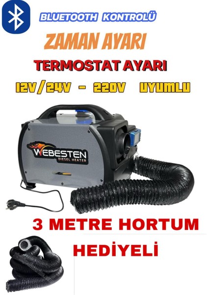 Pro (Webasto Muadili)Dizel Isıtıcı Taşınabilir 12/24/220V Uyumlu