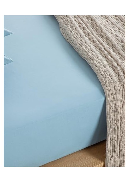 Home Novella Premium Soft Cotton Tek Kişilik Lastikli Çarşaf Takımı Mavi