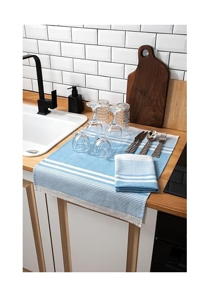 Home 2'li Mutfak Kurulama BEZI, Pamuk Yüksek Su Emici, Beslenme Örtüsü, Çok Amaçlı Servis Peçetesi 45 x 60 cm