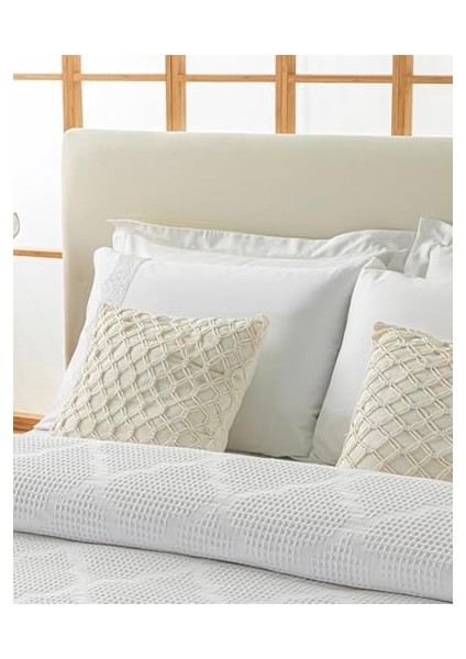 Home Fiona Pamuklu Waffle Çift Kişilik Pike Beyaz