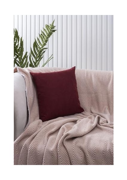 Home Bordo Sade Panorama Kırlent Kılıfı Çok Farklı Renk Seçeneğiyle, 50 x 50 modelleri