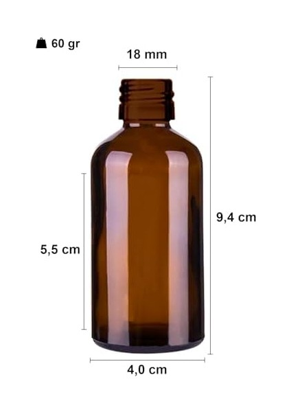 50 ml Çelik Roll On Şişesi 50 cc Sızdırmaz Siyah Kapaklı Cam Şişe 6 Adet Amber 50