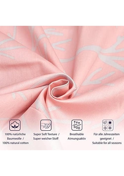 Queen Size Saten Nevresim Seti Pembe