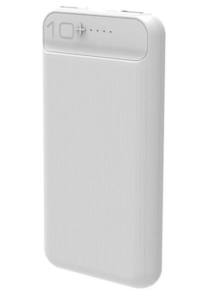 10000 Mah Powerbank Mikro ve Type C Giriş 2 USB Giriş Desteği (Beyaz)