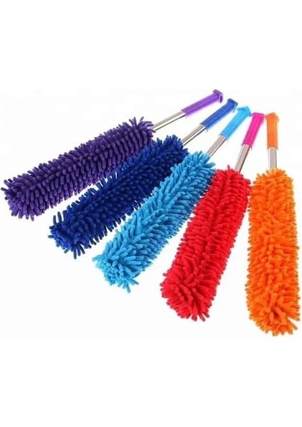 Home 130 cm Teleskopik Uzatılabilir Mikrofiber Yumuşak Başlıklı Toz Alma Fırçası Toz Püskülü Bükülebilir Dip Köşe Başlık,boşluk Temizleme ve Toz Almak Için Uzayabilir Fırça Makrna Mop