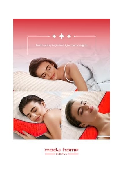 Home Bedding Visco Bubbli Tombik Yastık Pembe, Visco Yastık, Ortopedik Yastık