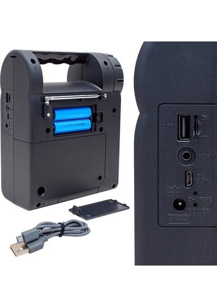 Usb/sd/fm/bluetooth Destekli Fenerli Taşınabilir Hoparlör Fp-26 (4887)