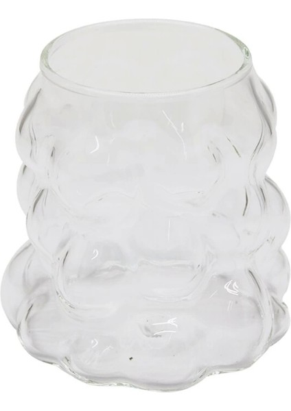 Boncuklu - Boğumlu Cam Bardak 340ML Kahve - Sunum - Meşrubat (4887)