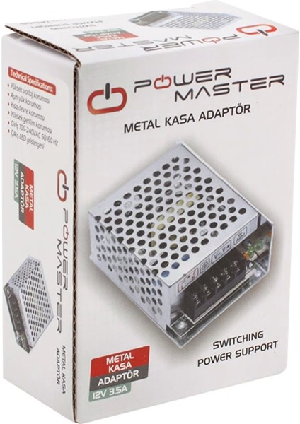 12 Volt - 3.5 Amper - 42 Watt Metal Kasa Adaptör (4887)