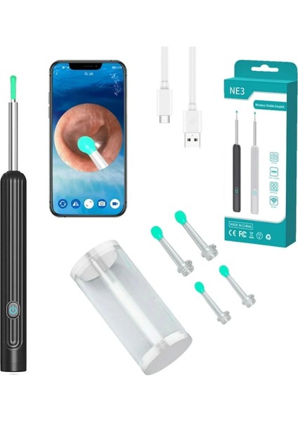 Endoskop Kameralı Kulak Temizleme Cihazı All-In-One Set (4887)
