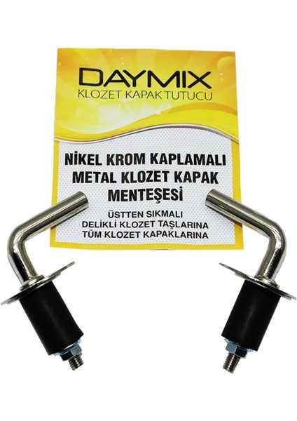 Üstten Sıkmalı Metal Klozet Kapak Menteşesi Vidası Nikel Krom Kaplamalı (4887)