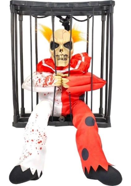 Hareketli Sesli Sensörlü Mahkum Joker Iskelet Dekorasyon 22X27 cm (4887)