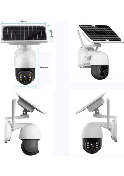 Wifi Uygulamalı Gece Görüşlü Solar Güneş Enerjili Kamera Akıllı Dış Mekan Güvenlik Kamerası indirimleri