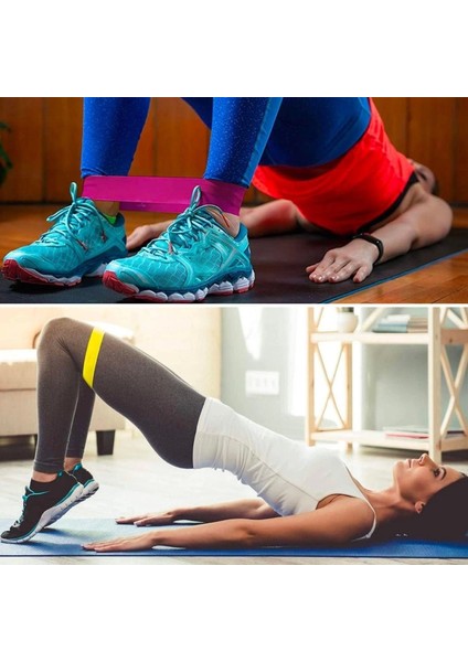 5li Egzersiz Direnç Bant Seti Pilates Crossfit Ekipmanları (4887) fırsatları