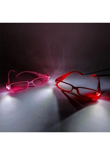 Renkli LED Işikli Kitap Okuuma Gözlüğü