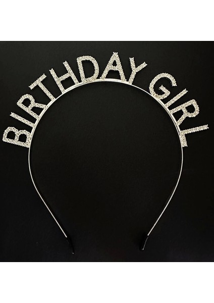 Gümüş Kristal Taşlı Birthday Girl Doğum Günü Tacı Ithal Ürün A Kaalite 17 x 16 cm