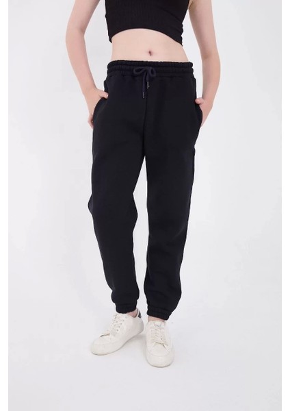 Üç Iplik Basic Lastikli Eşofman Pantolon - Lacivert