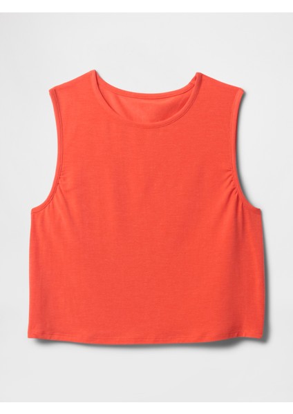 Kadın Turuncu Gapfit Breathe Crop T-Shirt modelleri