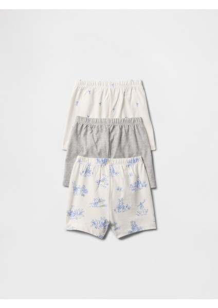 Bebek Çok Renkli 3'lü Peter Rabbit™ First Favorites Organik Pamuk Pull-On Şort Seti fiyatları