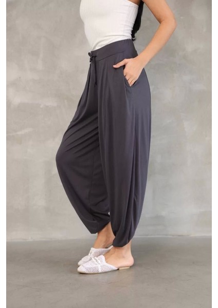 Osy Modal Yumuşak Dokulu Kumaş Şalvar Pantalon - Antrasit