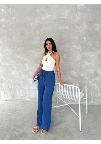 Ayrobin Oversize Kadın Pantalon - Saks