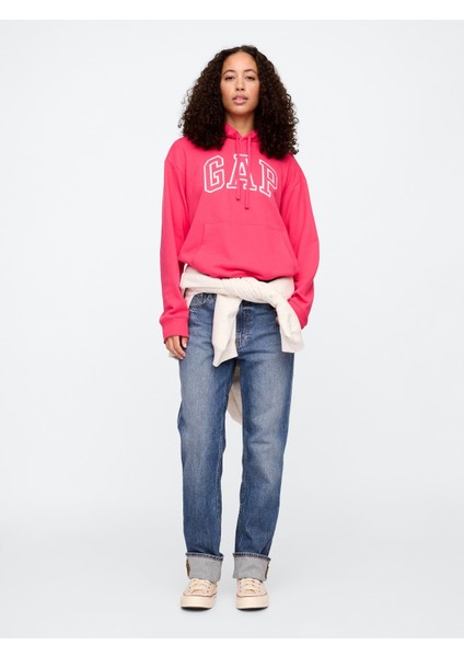 Kadın Pembe Gap Logo Havlu Kumaş Sweatshirt