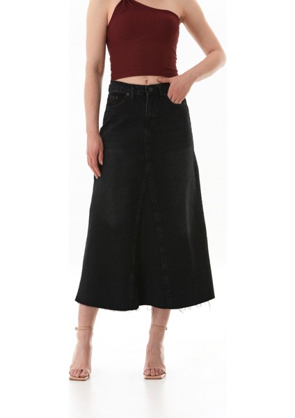 Fermuarlı Cepli Kot Etek modelleri