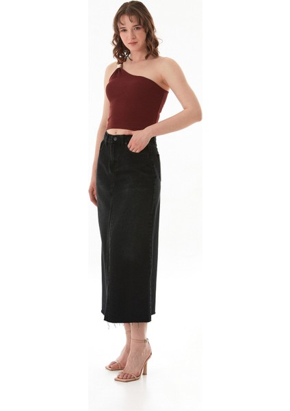 Fermuarlı Cepli Kot Etek indirimleri