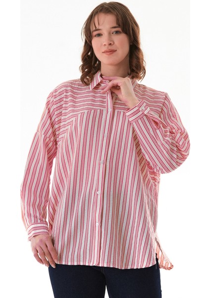 Çizgili Oversize Gömlek