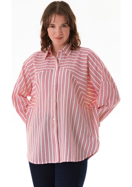 Çizgili Oversize Gömlek modelleri