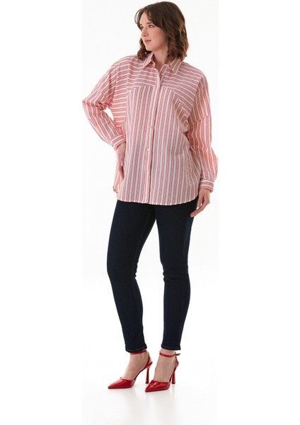 Çizgili Oversize Gömlek fırsatları