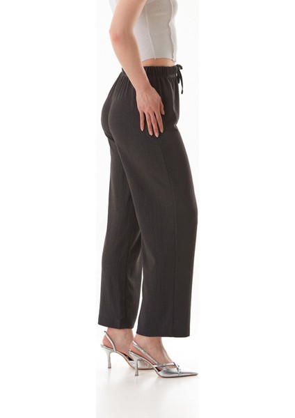 Bürümcük Kumaş Beli Bağlamalı Pantolon