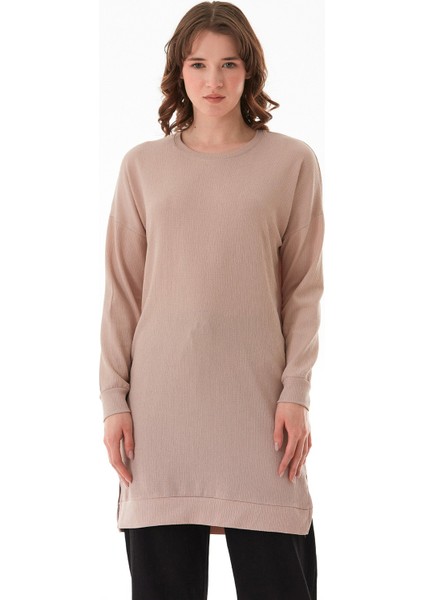 Bürümcük Kumaş Yanları Yırtmaçlı Bisiklet Yaka Tunik fiyatları