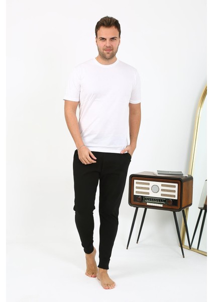 Erkek Pamuk Tek Alt Pijama Siyah 27551