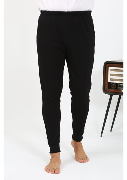 Erkek Pamuk Tek Alt Pijama Siyah 27551