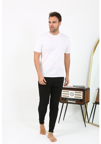 Erkek Pamuk Tek Alt Pijama Siyah 27551